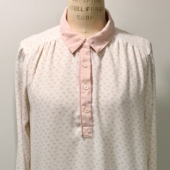 Free People Horse Blouse Novelty Womens White Pink - Picture 2 of 11